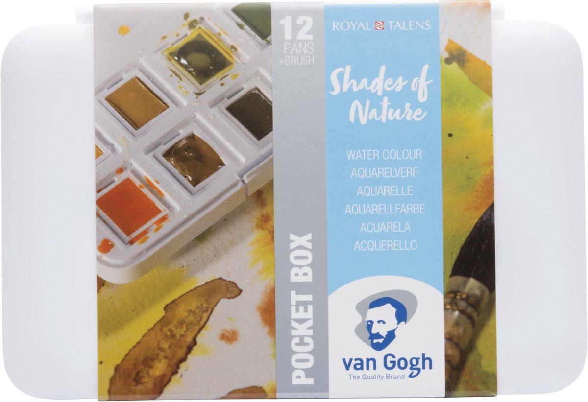 Van Gogh Aquarelverf pocket box natuurtinten met 12 kleuren in halve Napjes — afbeelding 5