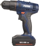 Bol.com FERM - CDM1120 - Accuschroefboormachine - 18V - 1.5Ah - Li-Ion - 32Nm koppel - 17 slipkoppelingen - Snelspankop - 13mm -... aanbieding