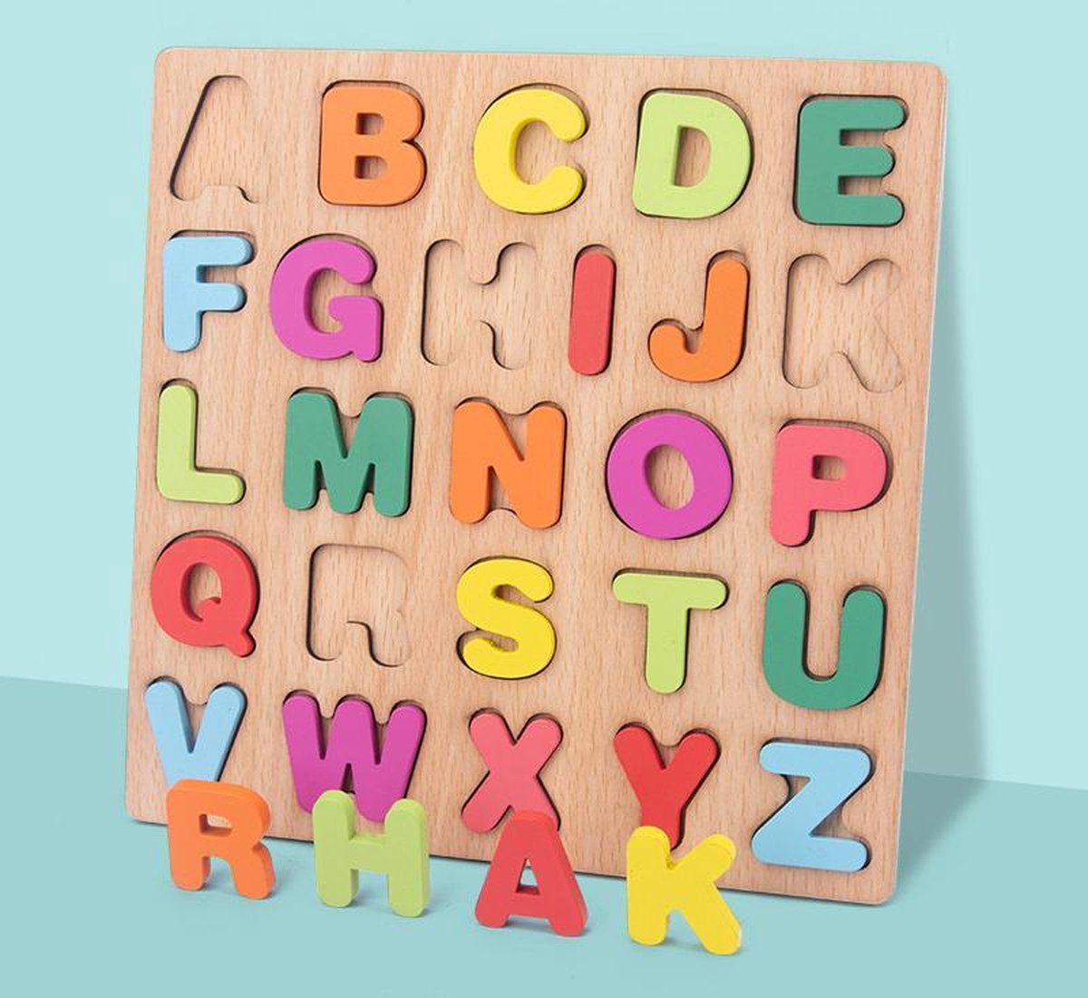 Alphabet En Bois pour Enfants Puzzle Enfant En Bas âge Apprentissage Des  Lettres Majuscules de Jouet de Puzzle