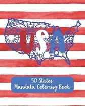 Inspirational Coloring Books for Adults- USA - 50 States Mandala Coloring Book