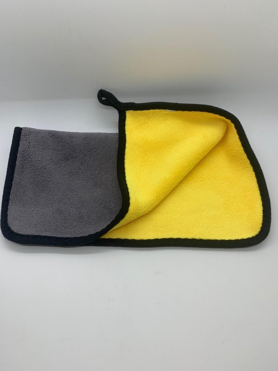 Goedkoopste Microvezel doek Grijs/Geel 30x30 cm - Car Care