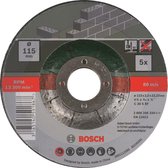 Bosch slijpschijven set - Voor steen - 115 x 2,5 mm - gebogen - 5 stuks