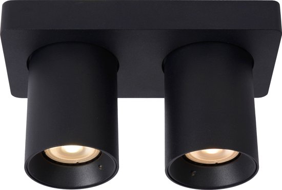 Lucide NIGEL Plafondspot - LED Dim to warm - GU10 - 2x5W 2200K/3000K - Zwart