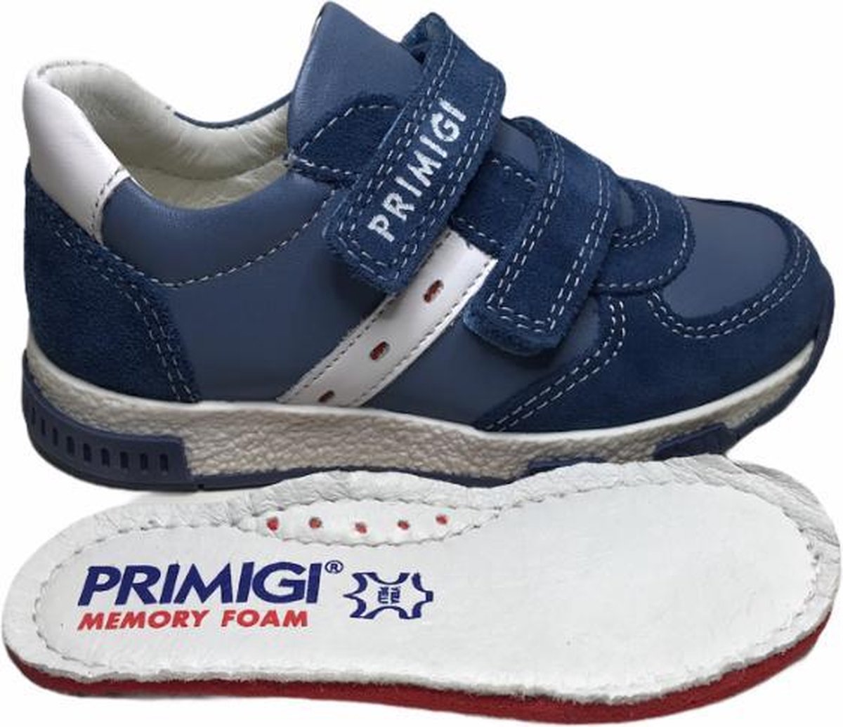 Primigi velcro lederen sneakers 3413944 Blauw wit