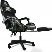 Draaibare gamestoel met EC GAMING KO voetensteun - Game stoel met voetsteun - Premium bureaustoel - Computerstoel  - Camo