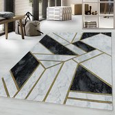 Modern vloerkleed - Marble Design Grijs Goud 160x230cm
