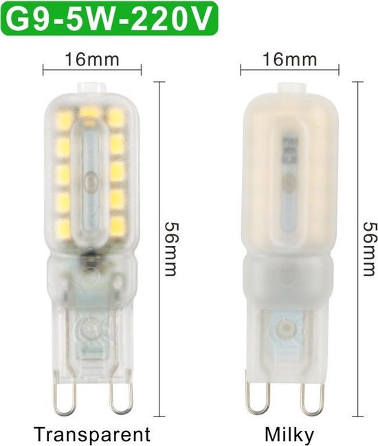 WiseGoods Premium G9 Halogeen Lampen - Warm Wit Licht - 5W - 220V - Hoge  Kwaliteit -... | bol.com