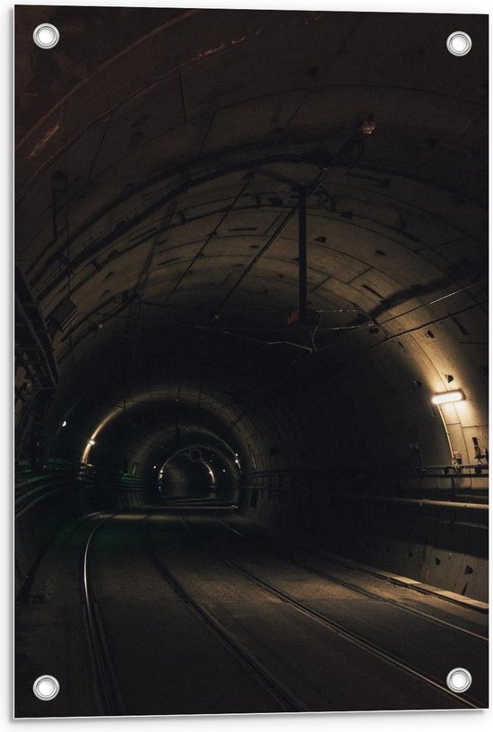 Tuinposter – Lege Tunnel van Trein - 40x60cm Foto op Tuinposter  (wanddecoratie voor buiten en binnen)