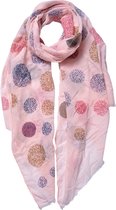 Juleeze Sjaal Dames Print 70*180 cm Roze Synthetisch Shawl Dames Sjaal