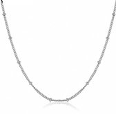 Zilveren halsketting- bolletjes-45 cm-Charme Bijoux