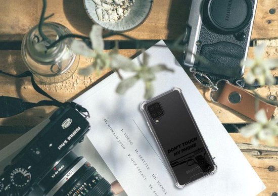 Housse Etui Samsung Galaxy A12 avec Pistolet Clear Edge Ne Touchez pas Mon Téléphone