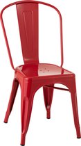 J-Line Stoel Bistro Metaal Rood Set van 2