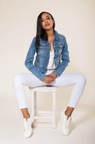 geboorte Goedkeuring overspringen Jeans jasje, spijkerjasje kort model, S-338 kleur jeans, maat L ( maten S  t/m XXL),... | bol.com