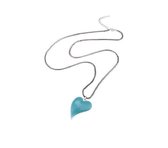 Color Your Heart Ketting - Zilver/Blauw / 82+5cm