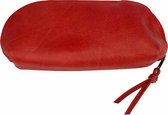 Leren make-up tas Rai Small rood