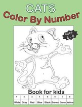 Cats color by number for kids ages 4-8