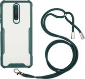 Voor Xiaomi Redmi K30 / Poco X2 Acryl + kleur TPU schokbestendig hoesje met nekkoord (donkergroen)