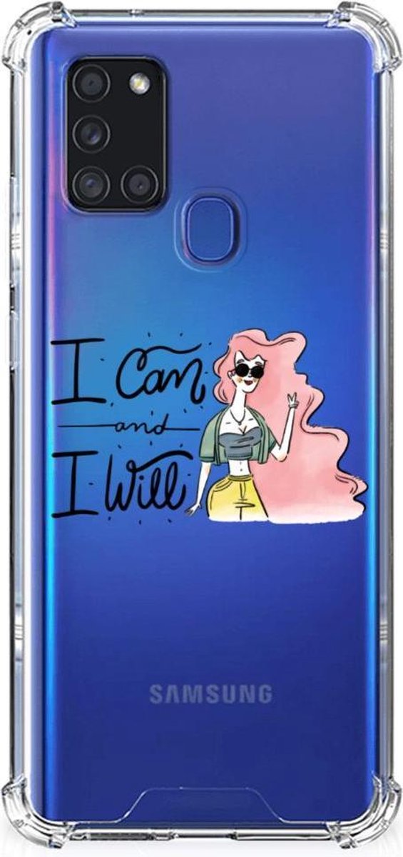 Samsung Galaxy A21s Stevig Bumper Hoesje i Can