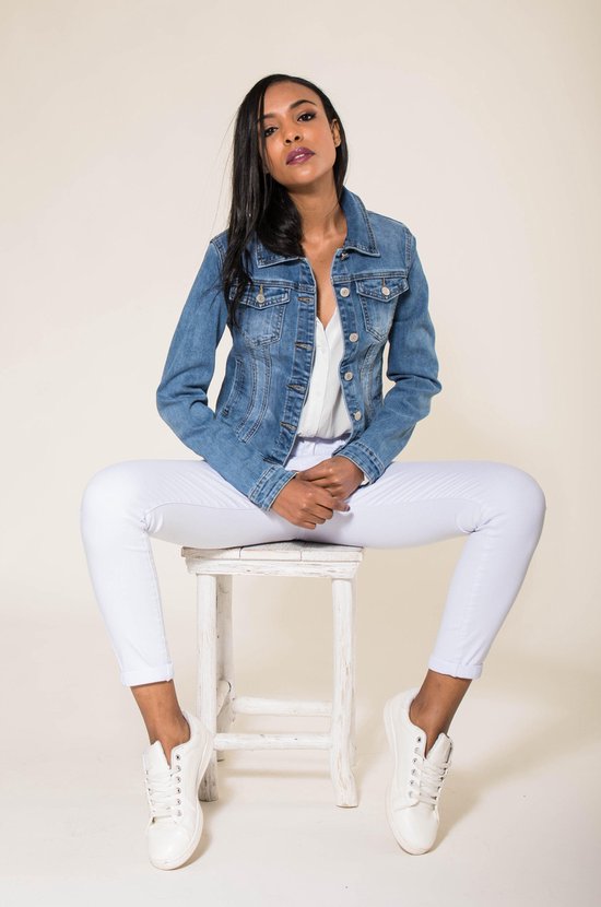 Jeans jasje, spijkerjasje kort model, S-338 kleur jeans, maat S ( maten S  t/m XXL),... | bol.com