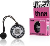 THNX tag - Veilige QR code - Bagagelabel / Kofferlabel / Sleutelhanger - Maat L - Zwart