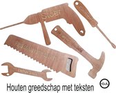 Vaderdag -  Set 5 stuks -Houten - Hobby - Gereedschap met teksten Tekstbord - Quote - Quoteborden - Grappig - Geschenk -Bouw -