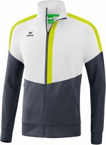 Erima Squad Trainingsjack Wit-Slate Grijs-Lime Maat 3XL