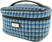 Tweedmill Toilettas Bright Blue Dogtooth - Tweed - Made in the UK
