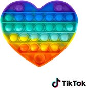 Pop it Fidget Toy Regenboog- Bekend van TikTok - Hartje- Rainbow