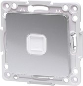 Telefoon Stopcontact - Wandcontactdoos - Igan Jura - Inbouw - Vierkant - Kunststof - 1-voudig RJ11 - Zilver