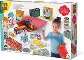 SES - Petits Pretenders - Supermarkt boodschappen - Montessori - 30 producten - met boodschappentas en speelgeld