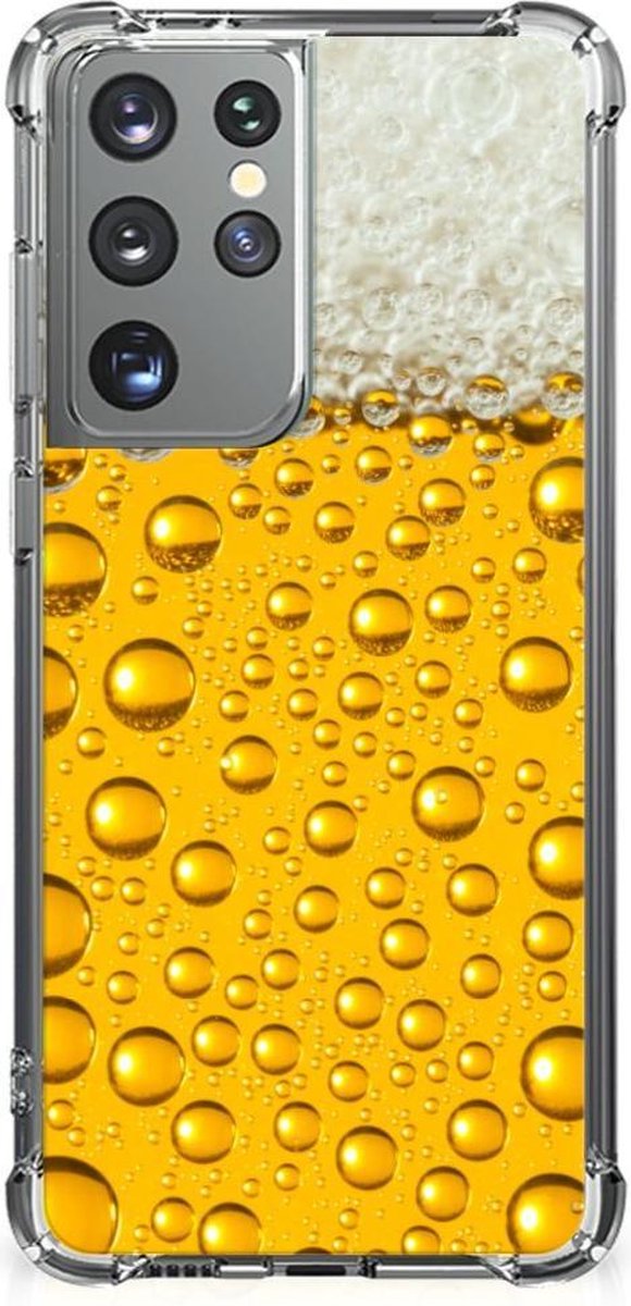 TPU Case Anti-Shock voor Samsung Galaxy S21 Ultra Beschermhoes Bier