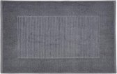 Jacquard grijs gestreepte badmat Cathrine 50x70 van Eve & Parker 100% katoen
