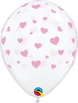 Qtex ballonnen Hearts A Round Pink (25 stuks)