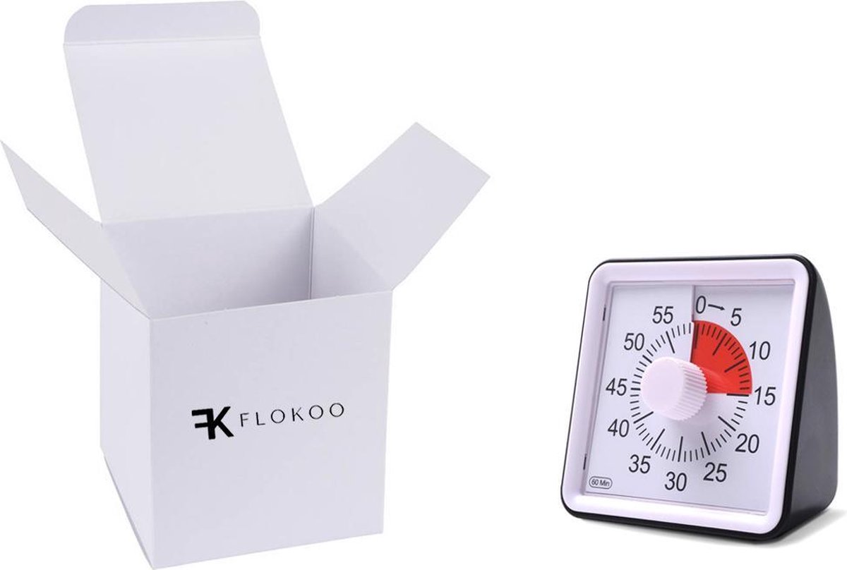 FLOKOO Hoogwaardige Leerklok voor Kinderen Timer Kind Zwart Vergaderklok bol