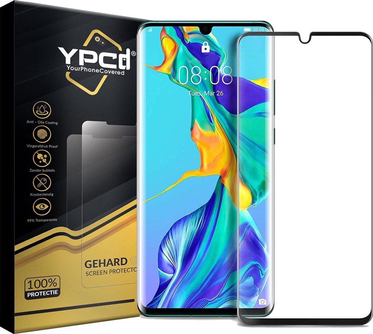 YPCd® Huawei P30 Pro Glass Screenprotector - Rand tot Rand