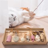 Somi Commerce kattenspeeltjes - Luxe kattenhengel set - 1 hengel - 7 luxe hangers