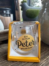 Wijn - water glas / Zou jij mijn Peter willen zijn?  /  wijnglas / waterglas / leuke tekst / Peetoom / Peter /  verjaardag / cadeau