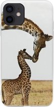 ADEL Siliconen Back Cover Softcase Hoesje Geschikt voor iPhone 12 Mini - Giraf