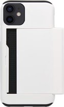 ADEL Kunststof Back Cover Hardcase Hoesje Geschikt voor iPhone 12 Mini - Pasjeshouder Wit
