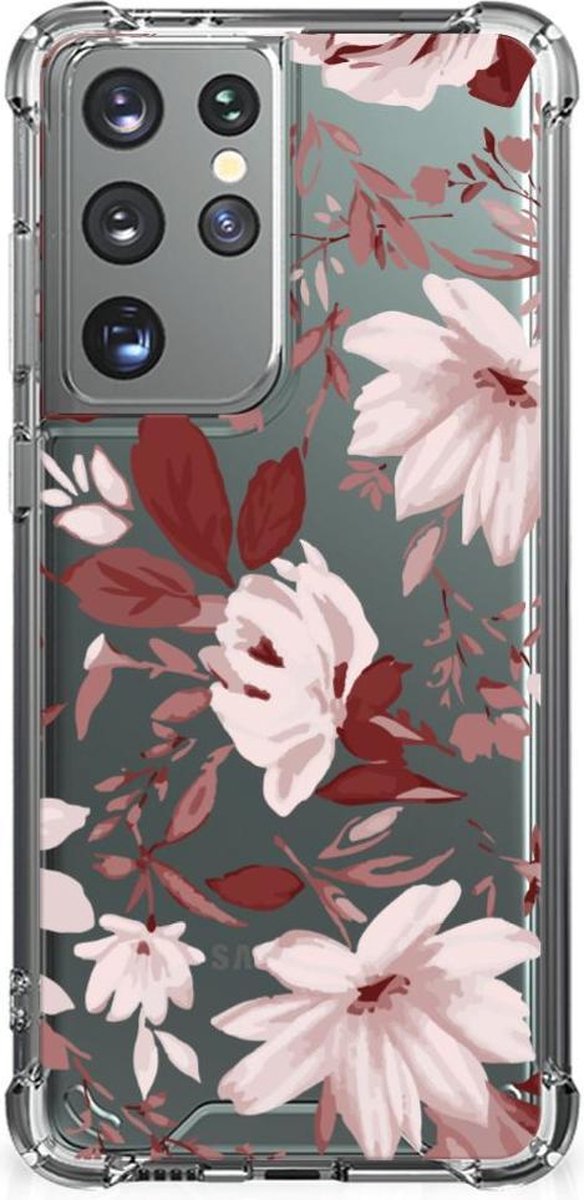 Back Cover Samsung Galaxy S21 Ultra Watercolor Flowers