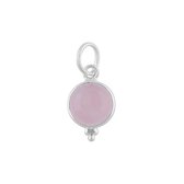 Albia | Hanger 925 zilver met rozenkwarts edelsteen | 18 mm