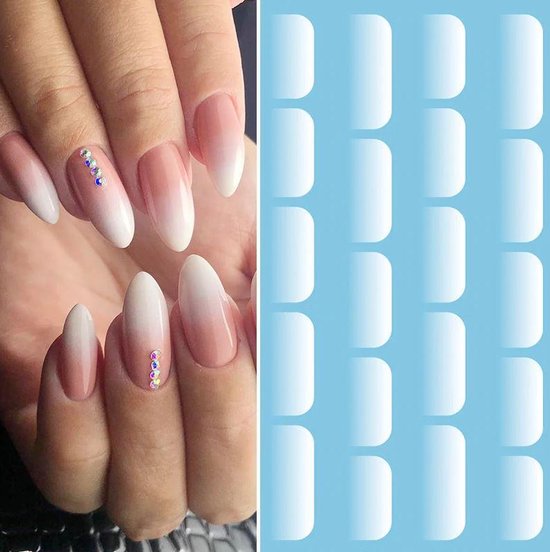 Nagelstickers - Nagel Versiering - French Manicure Nail Art - Contrast 1  Vel | bol.com