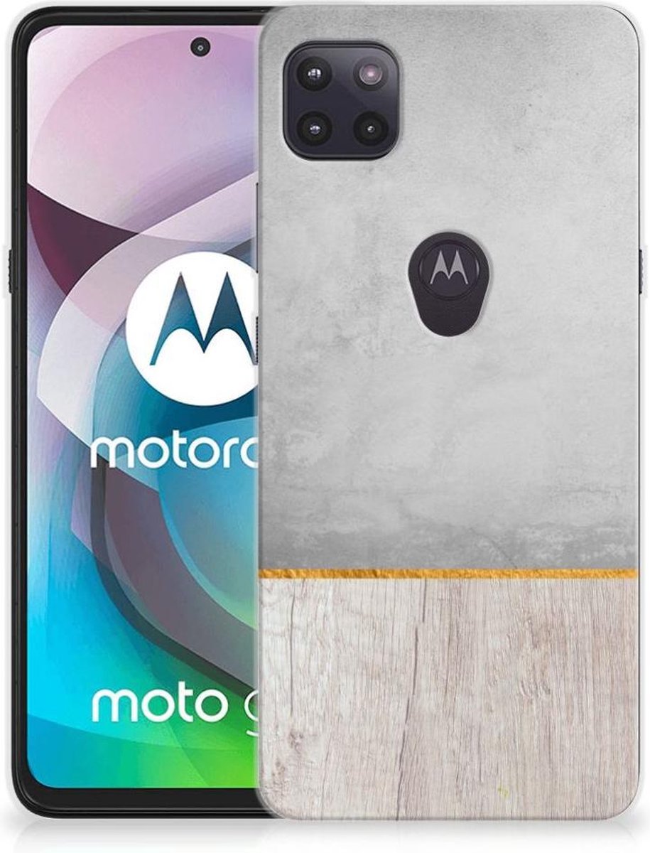 Motorola Moto G 5G Bumper Hoesje Wood Concrete