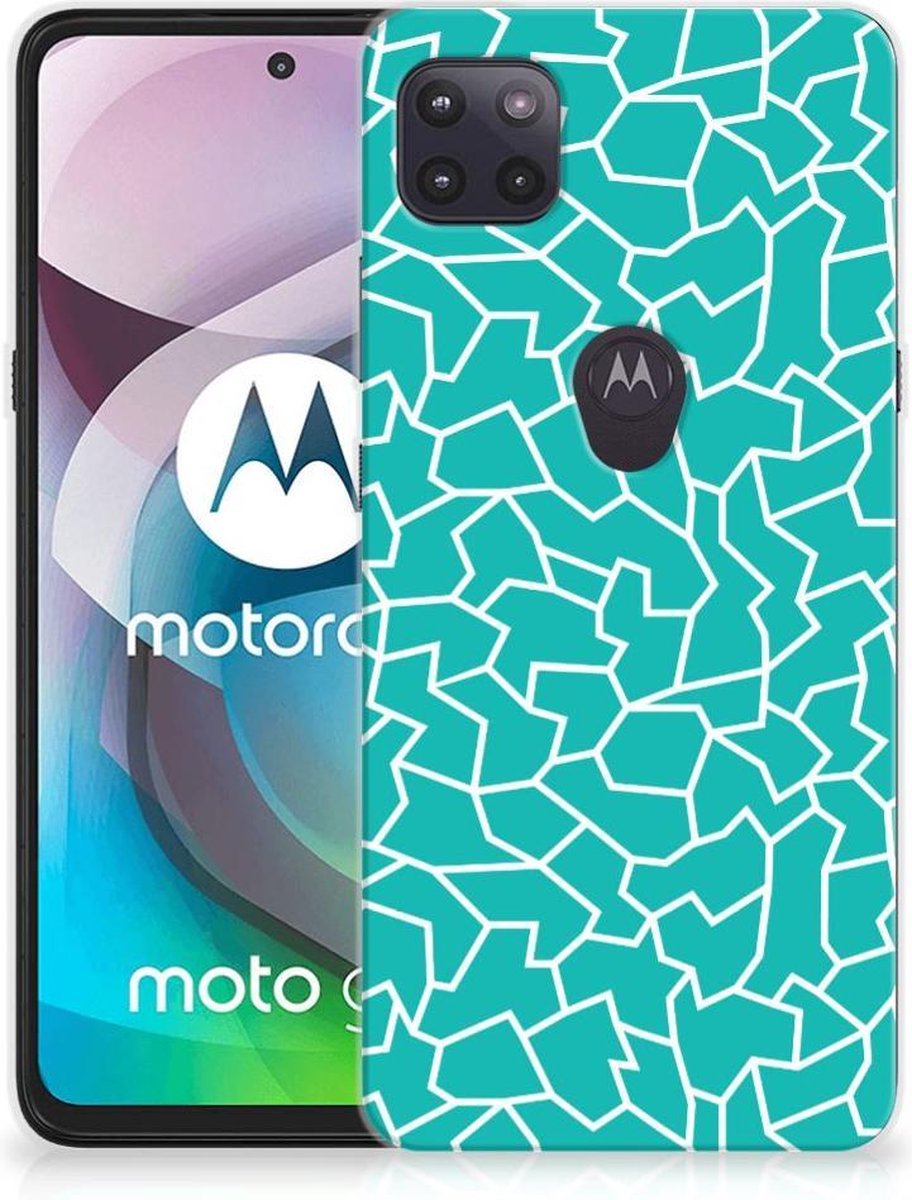 Motorola Moto G 5G Hoesje maken Cracks Blue