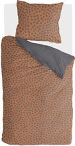 Walra Dekbedovertrek Spots & Dots - 135x200 - 100% Katoen - Cognac