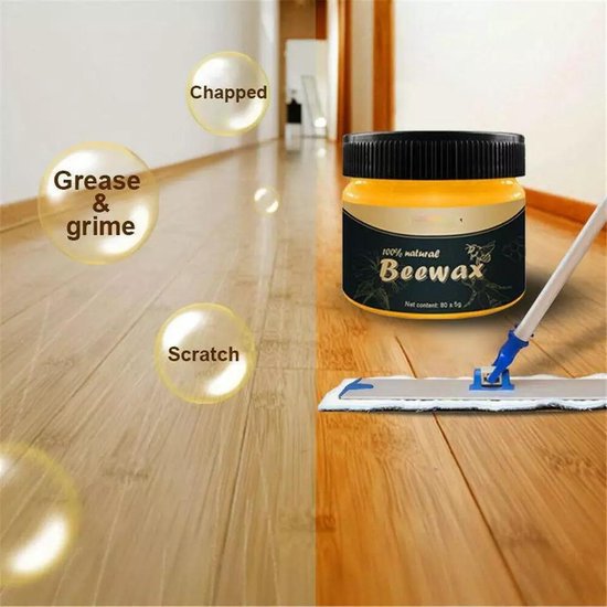 Beewax™ Meubelwax + spons - Natuurlijke Bijenwas Pot 80 gr - Geurloos -  Complete... | bol.com
