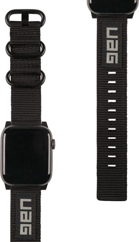 UAG Nato band voor de Apple Watch Series 1 t/m 9 / SE (38/40/41 mm) | Series 10 / 11 (42 mm) - Zwart