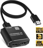 NÖRDIC SGM-151 HDMI splitter 1 naar 2, 4K 60Hz, HDCP2.2, 18Gbps, Zwart