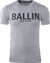 Ballin - Heren T-Shirt - Ronde Hals - Regular Fit - Licht Grijs