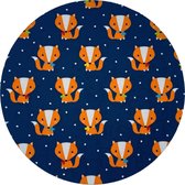 Muismat / Mousepad | Rond 20 cm | FOX / VOS | blauw / oranje / wit